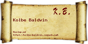 Kolbe Baldvin névjegykártya